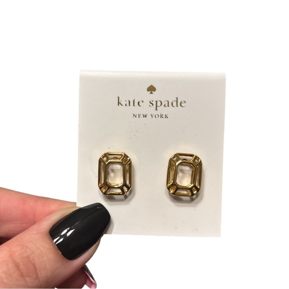Kate Spade Geometric Gold Stud Earrings - Picture 1 of 2